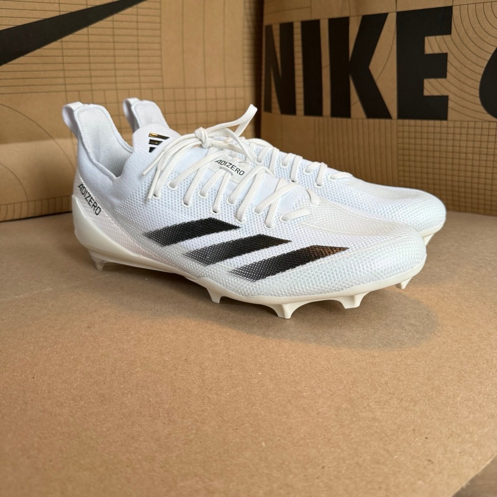 Adidas ADIZERO ELECTRIC+ FOOTBALL CLEATS White/Black Mens Size 12 IH7451 NEW - Picture 2 of 11